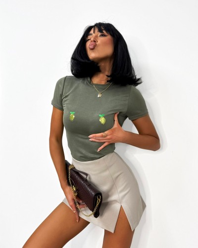 T-shirt cytrynki La Milla khaki