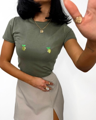T-shirt cytrynki La Milla khaki