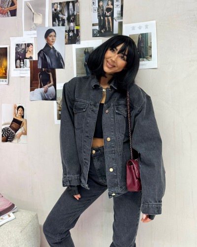 Katana jeansowa z poduszkami La Milla szara