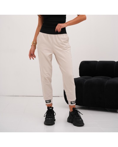 Spodnie dresowe serduszka By o la la...! beżowe