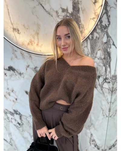 Sweter moherowy w szpic By o la la...! chcocomus