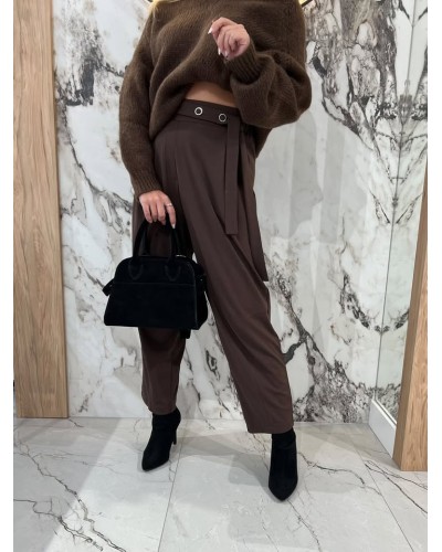 Spodnie lejące z guzikami w pasie By o la la...! chocomus