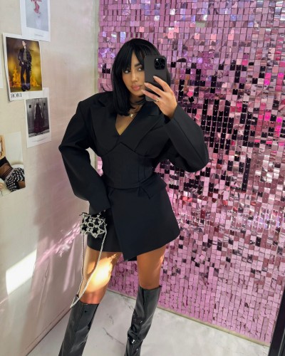 Marynarka z gorsetem La Milla czarna