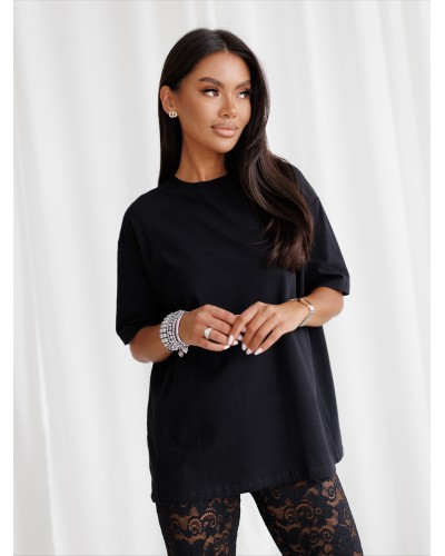 T-shirt z haftem By o la la...! czarny