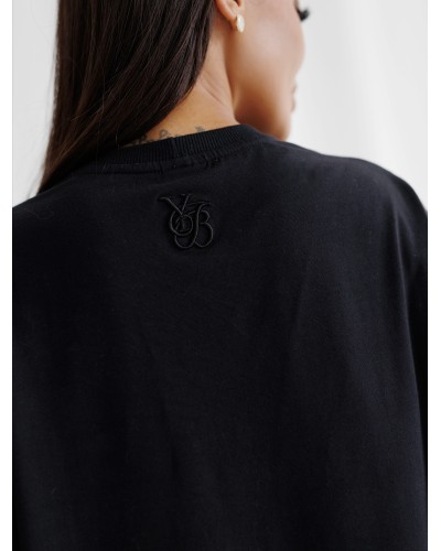 T-shirt z haftem By o la la...! czarny