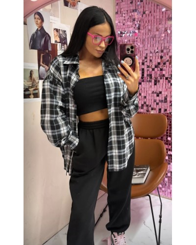 Koszula flanelowa w kratę La Milla czarna