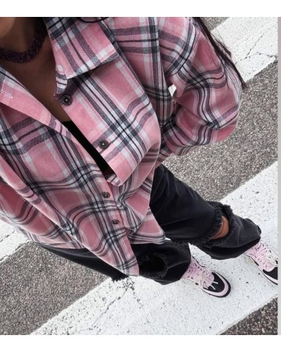 Koszula flanelowa w kratę La Milla różowa