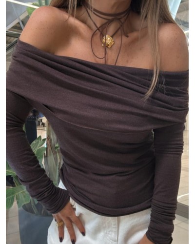 Bluzka hiszpanka EMO czekoladowa