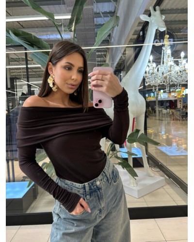 Bluzka hiszpanka EMO czekoladowa