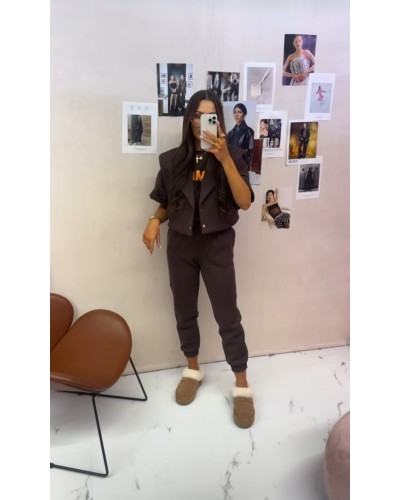 Komplet dresowy z kamizelką La Milla czekoladowy