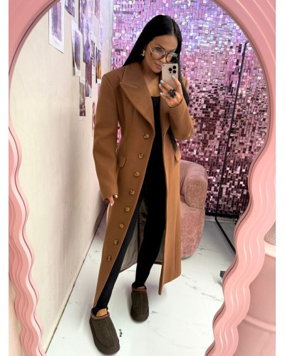 Płaszcz flauszowy La Milla camelowy