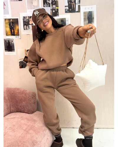 Komplet dresowy ocieplany La Milla beżowy