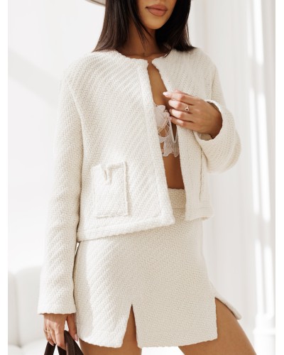 Komplet spódniczka plus marynarka By o la la...! śmietankowy