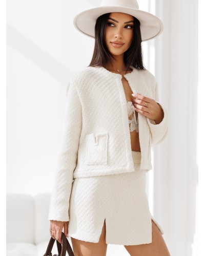 Komplet spódniczka plus marynarka By o la la...! śmietankowy