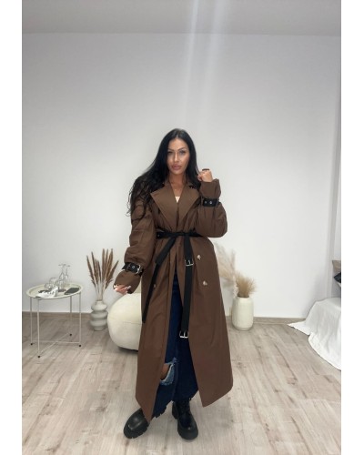 Trencz ocieplany La Milla brązowy