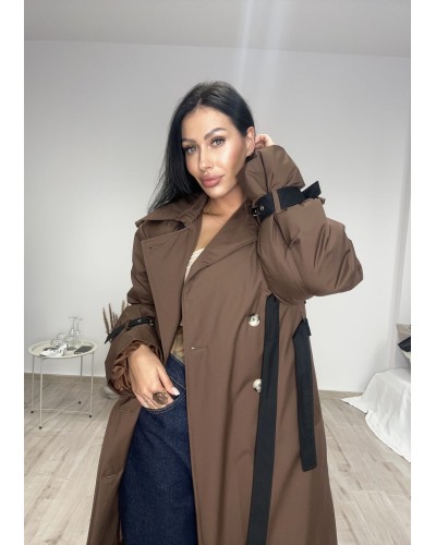 Trencz ocieplany La Milla brązowy