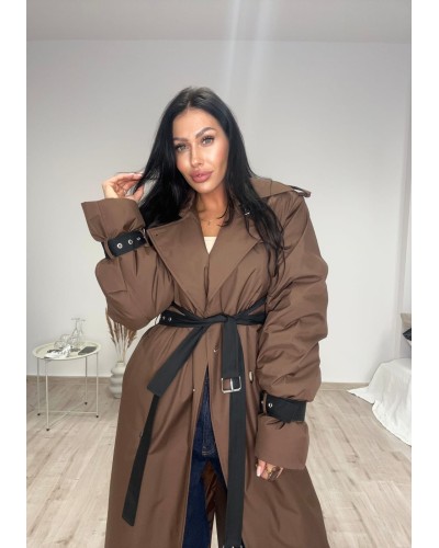 Trencz ocieplany La Milla brązowy