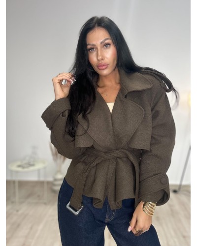 Płaszcz krótki La Milla czekoladowy