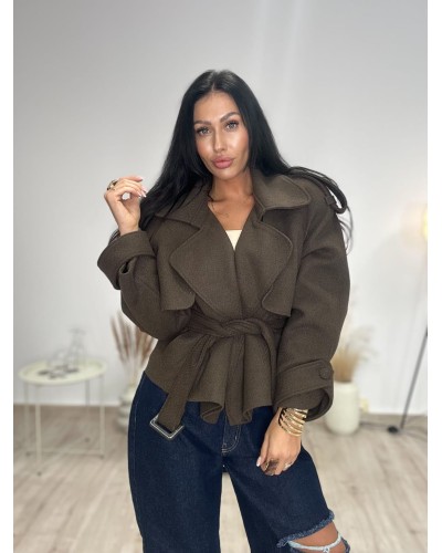 Płaszcz krótki La Milla czekoladowy