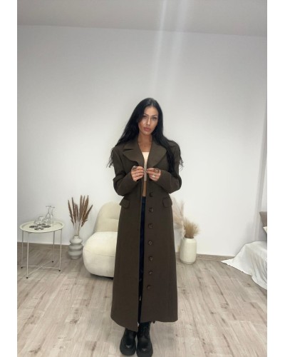 Płaszcz flauszowy La Milla czekoladowy