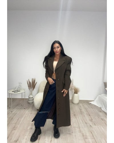 Płaszcz flauszowy La Milla czekoladowy