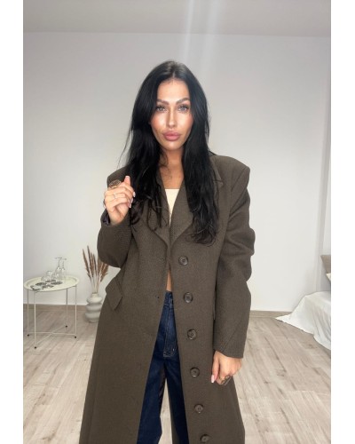 Płaszcz flauszowy La Milla czekoladowy