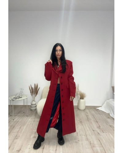 Płaszcz flauszowy La Milla czerwony