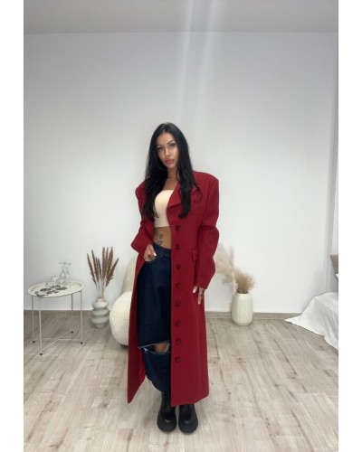 Płaszcz flauszowy La Milla czerwony