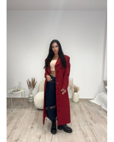 Płaszcz flauszowy La Milla czerwony