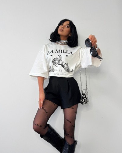 T-shirt kowbojka La Milla biały