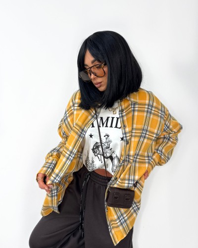 Koszula flanelowa w kratę La Milla żółta