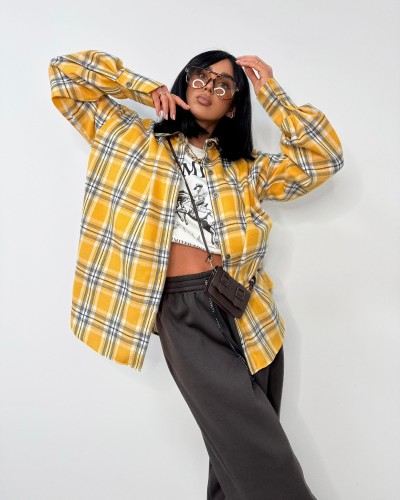 Koszula flanelowa w kratę La Milla żółta