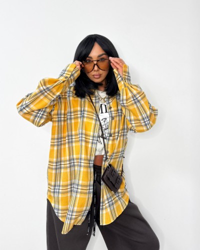 Koszula flanelowa w kratę La Milla żółta