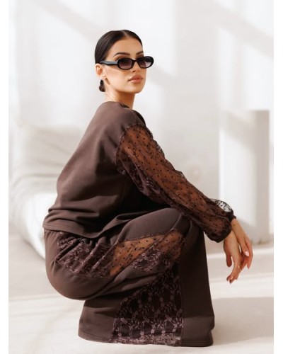 Bluza z koronkowym rękawem By o la la...! chocomus