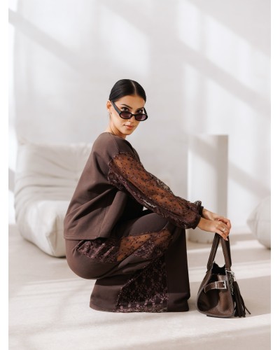 Bluza z koronkowym rękawem By o la la...! chocomus