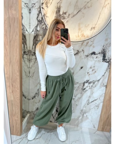 Basic prążkowany z długim rękawem By o la la...! śmietankowy