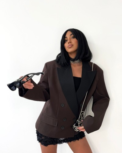 Marynarka dwurzędowa La Milla czekoladowa