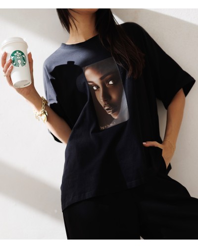 T-shirt twarz By o la la...! czarny