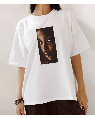 T-shirt twarz By o la la...! biała