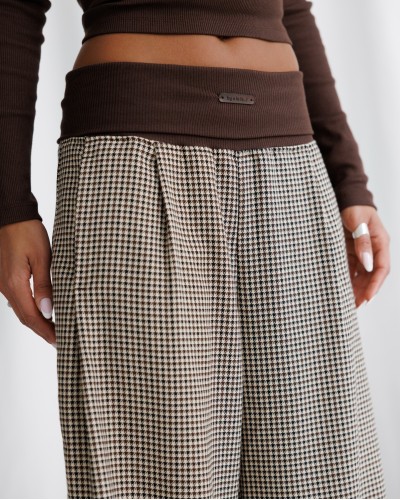 Spodnie materiałowe w pepitkę  By o la la...! chcocomus