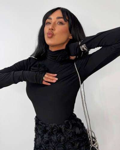 Golf z różami La Milla czarny