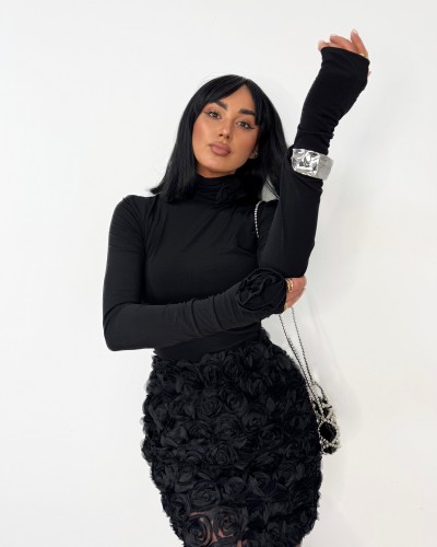 Golf z różami La Milla czarny