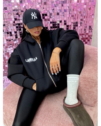 Bluza rozpinana z kapturem La Milla czarna