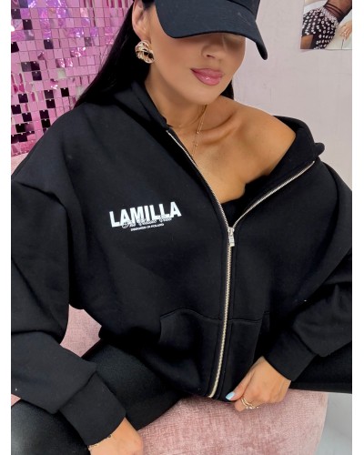 Bluza rozpinana z kapturem La Milla czarna