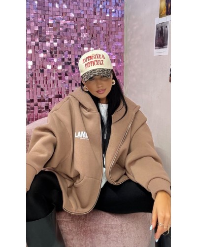 Bluza rozpinana z kapturem La Milla beżowa