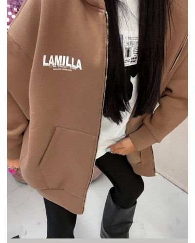 Bluza rozpinana z kapturem La Milla beżowa