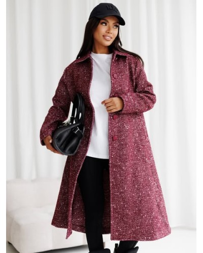 Płaszcz z napisem na plecach By o la la...! merlot