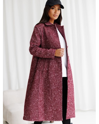 Płaszcz z napisem na plecach By o la la...! merlot