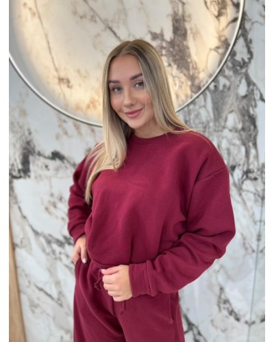 Bluza z zakładkami By o la la...! merlot