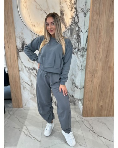 Bluza z zakładkami By o la la...! grafitowa